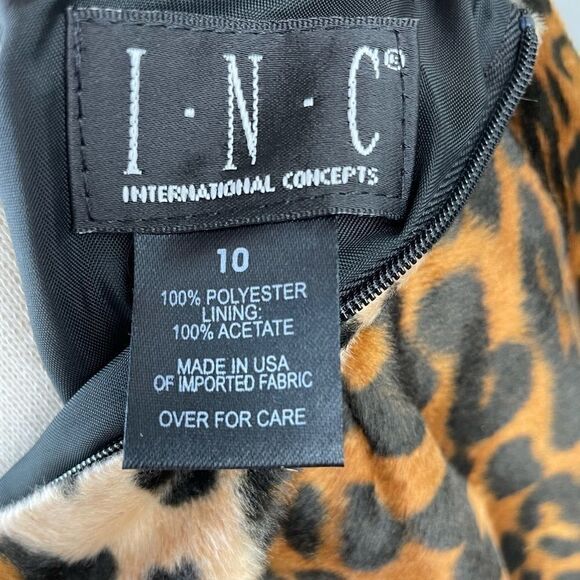 NWT INC Leopard Print Velour Skirt Size 10 - Picture 9 of 9